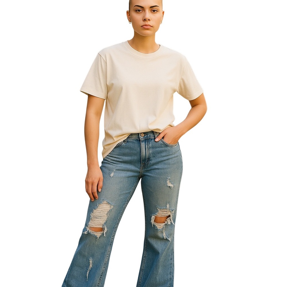 One Republic for All Distressed Lightwash Flare Jeans